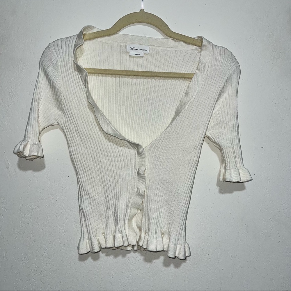 Lovers + Friends ruffled sweater top.
